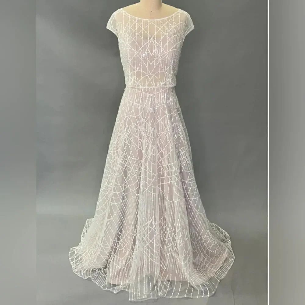 Evie Young Lyric Wedding Dress size 8, Brand NEW, 2 Piece Ivory/Latte - Picture 2 of 12